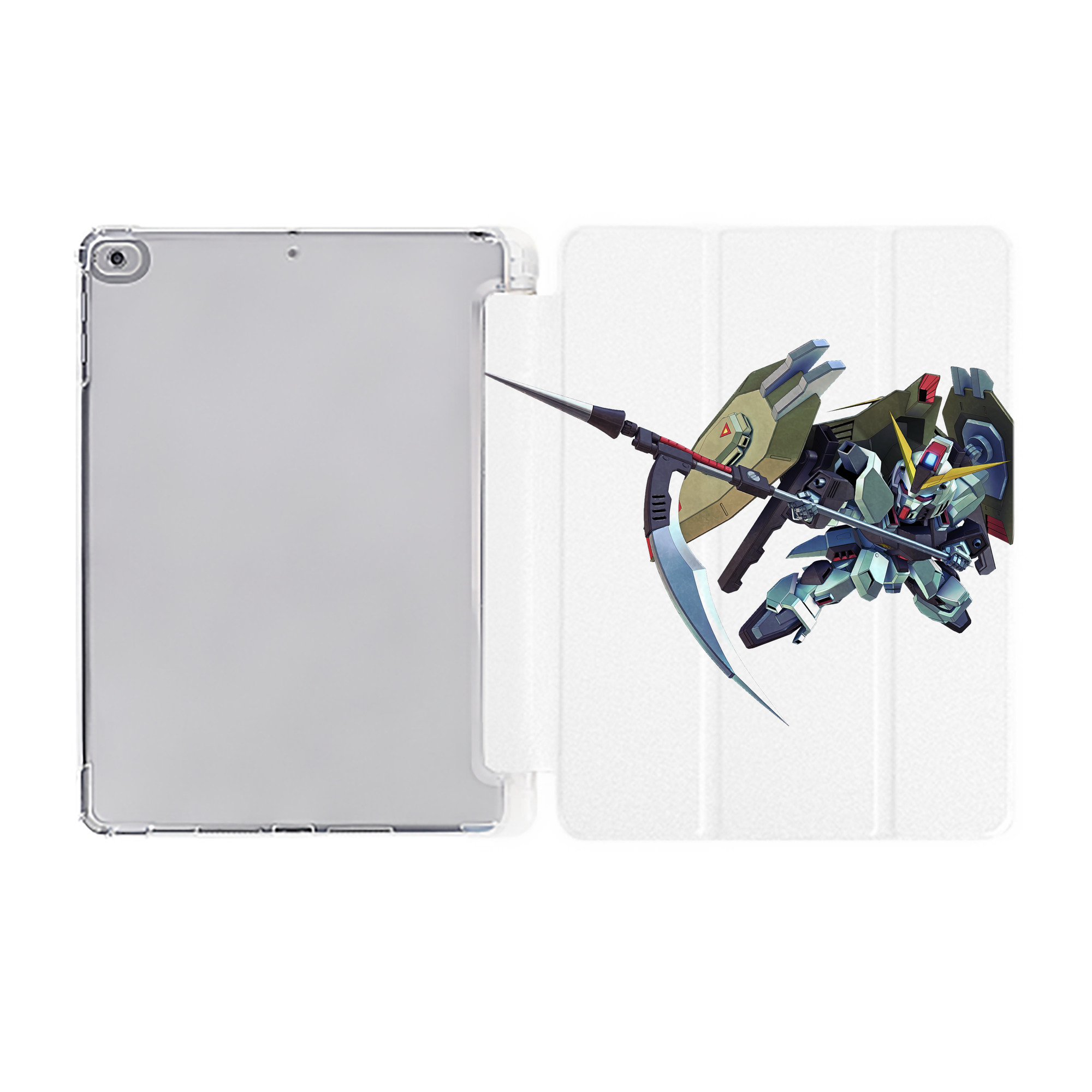 （画像用） 機動戦士ガンダム Mobile Suit Gundam IPad ケース ペン収納付き 三つ折りスタンド PUレザー×シリコン 対応機種9.5/10.5/10.9インチ